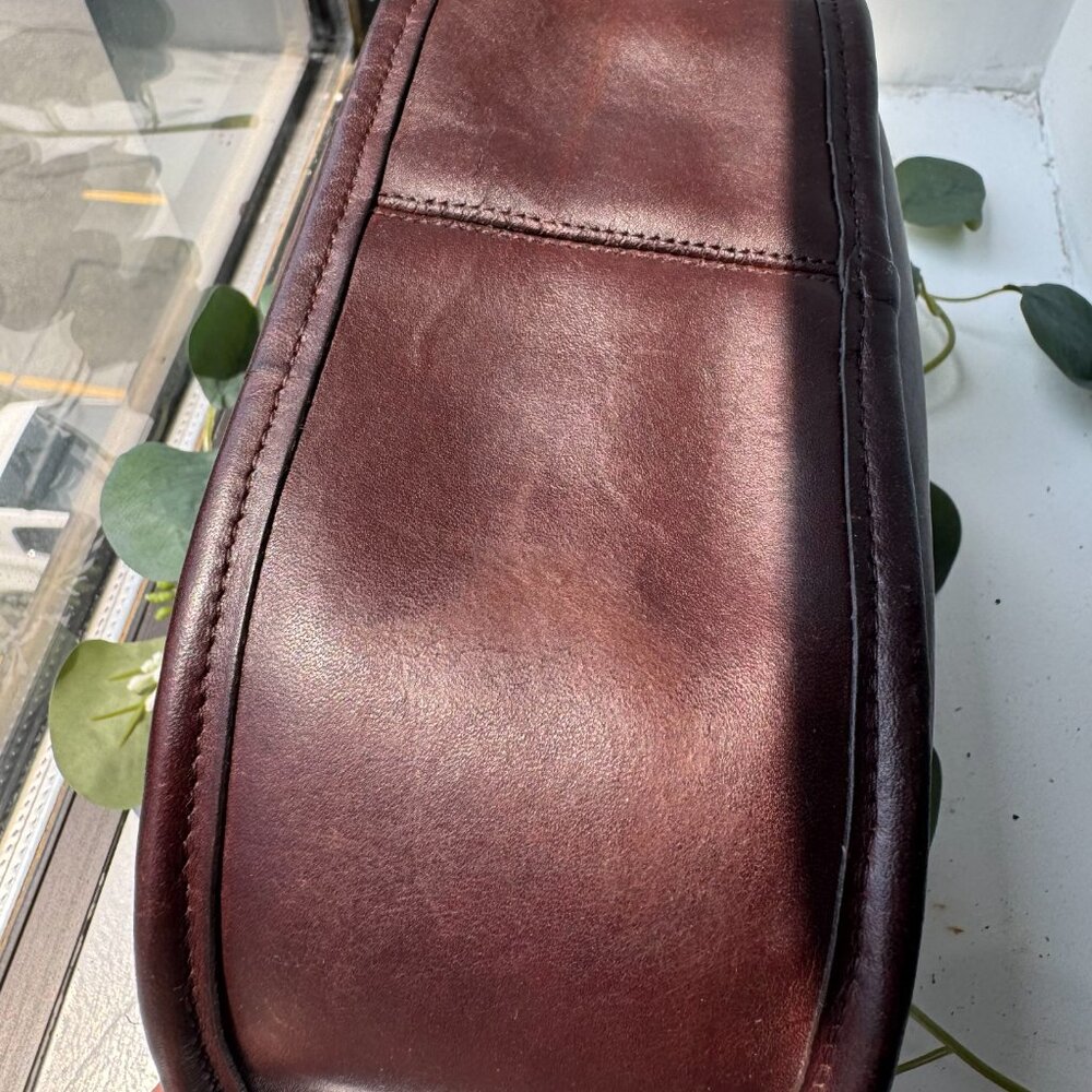 Vintage COACH Small Plaza Bag 9860 Mahogany Leather - Picture 3 of 12